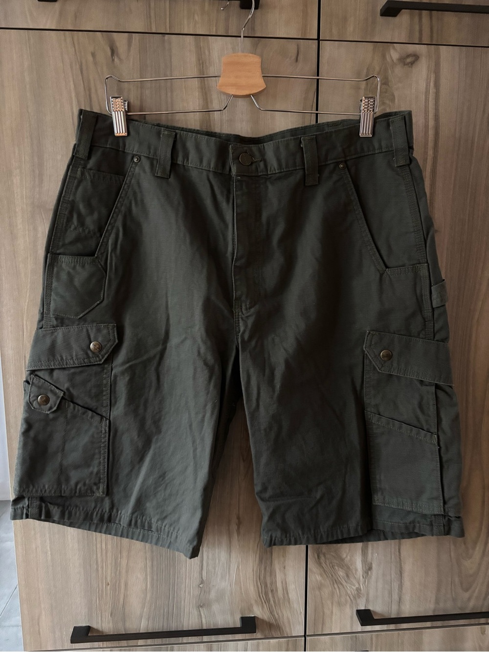Carhartt B357 MOS Men’s 36 Moss Green Ripstop Cargo Work Shorts Gorpcore - Picture 2 of 10